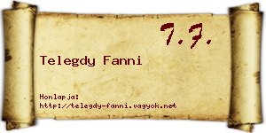 Telegdy Fanni névjegykártya